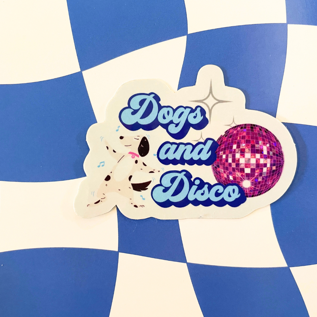 DOGS AND DISCO STICKER