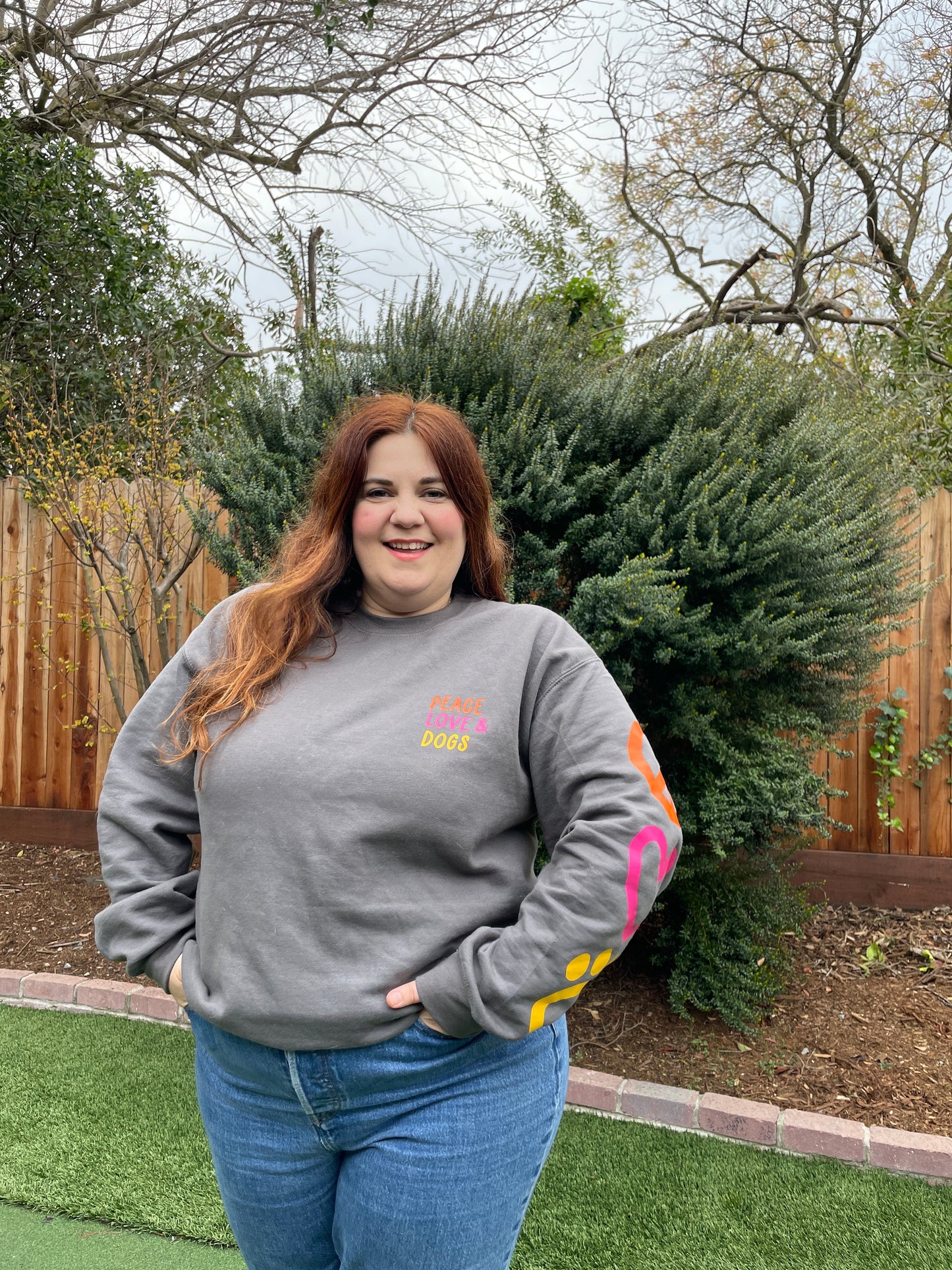 GREY PEACE LOVE & DOGS SWEATSHIRT